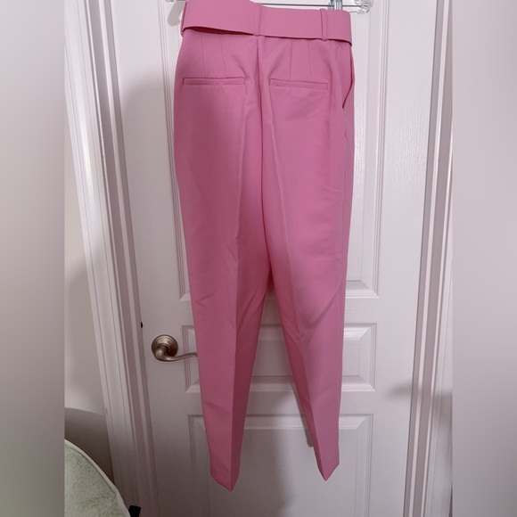 NWT ZARA pink high waisted ankle pants slacks with belt XS - Picture 4 of 7